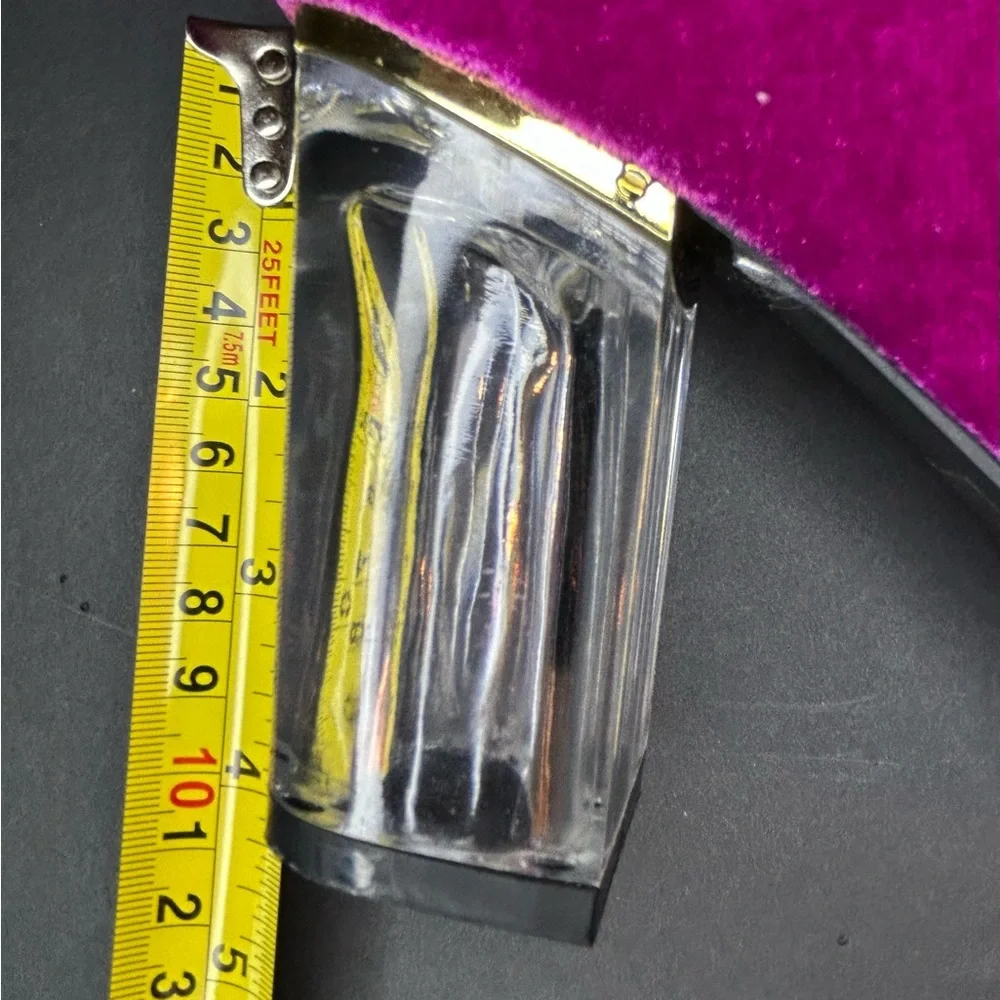 New Wide Calf Size 8W Pink Magenta Velvet With Clear Chunky Heel Boots - Picture 9 of 16